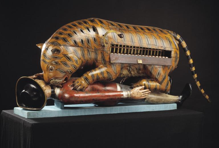 Tipu's Tiger, an 18th-century automata with its keyboard visible. Victoria and Albert Museum, London