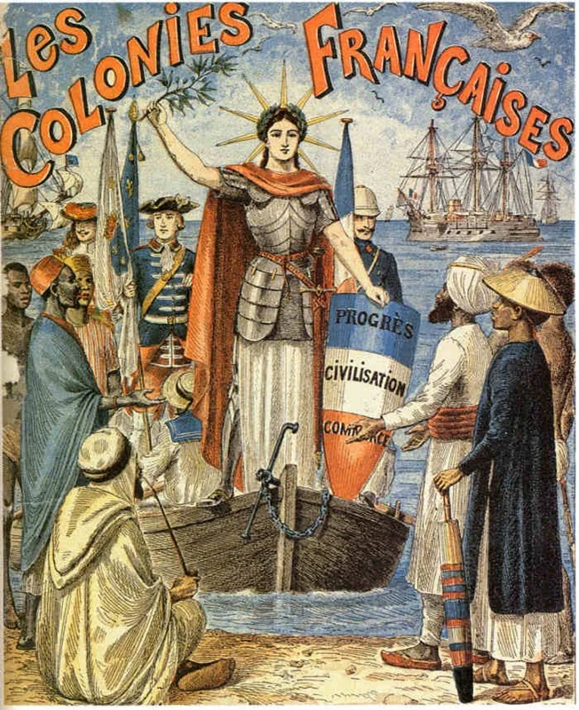 Image: Georges Daschner, Les colonies françaises, cover illustration for a schoolbook, c 1900