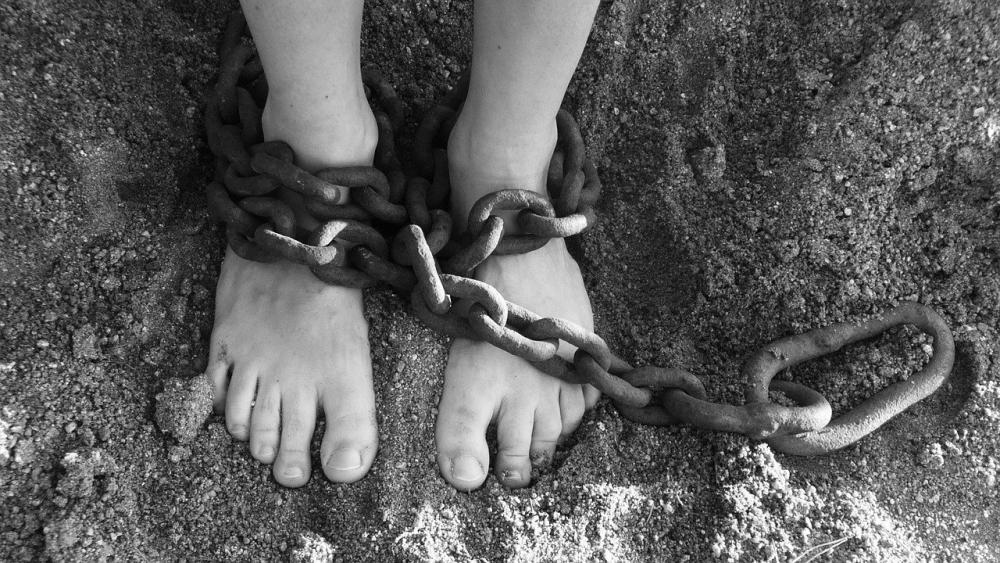 chained feet