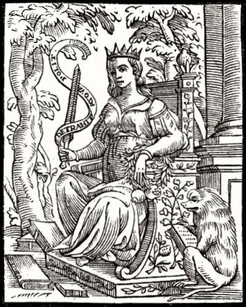Figure of ACADEMIA from the 1630 edition of Cesare Ripa’s Iconologia.