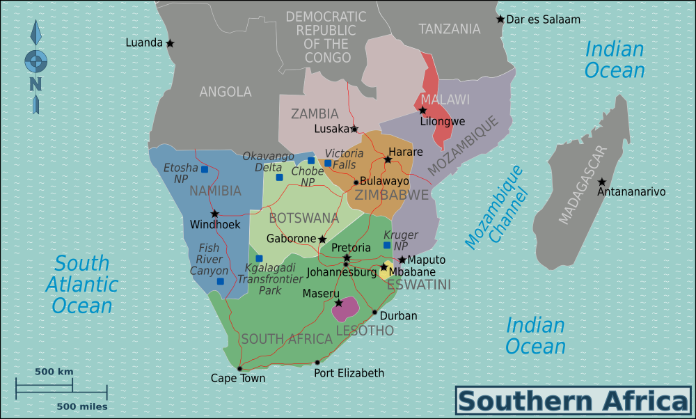 Southern Africa new map