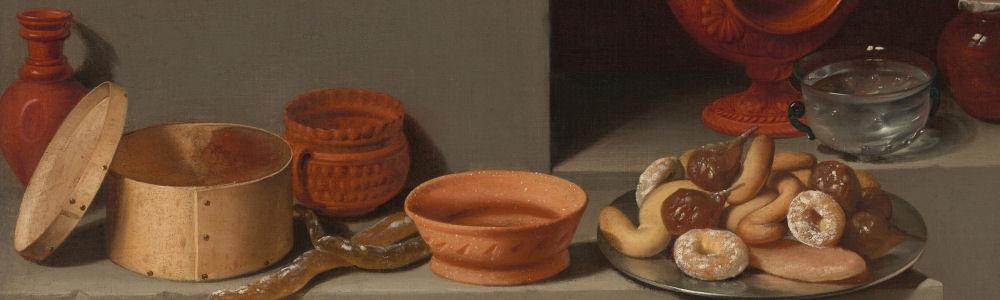 Still Life with Sweets and pottery (detail)