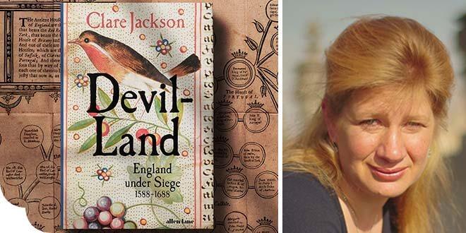 Clare Jackson, Devil Land: Book cover and author photo