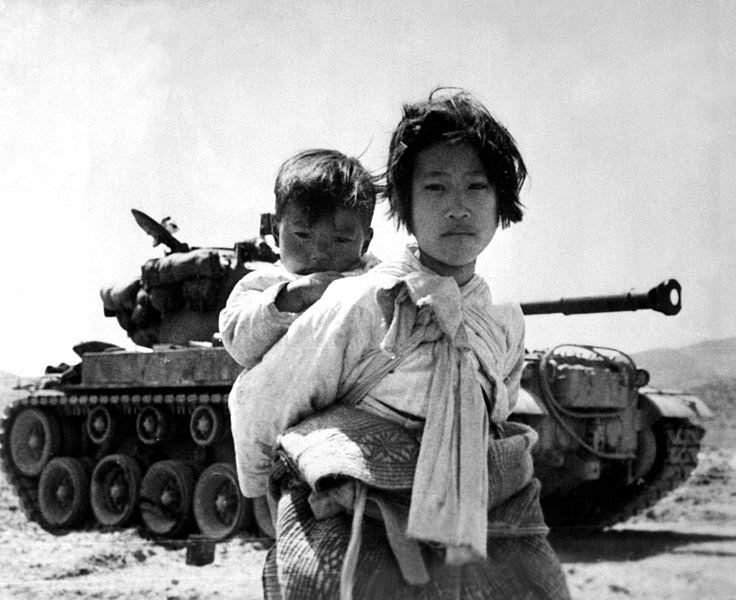 Korean War Refugee With Baby